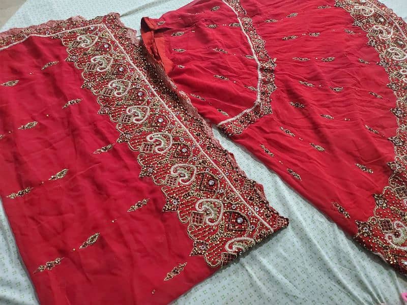 Red Lehnga Dupata Shirt Small To Medium Size 5