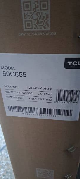 Tcl 50C655 Qled for sale 1
