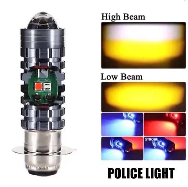 MotorBike LED Headlights with 5 function 5