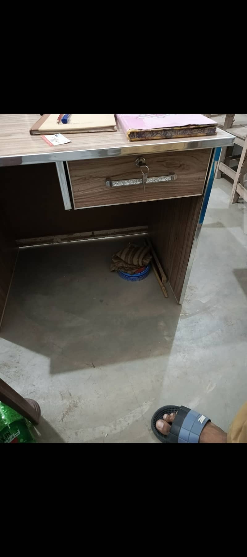 Table ,chair and wooden+glass frame(urgent sale)rate munasib ho Jay ga 12