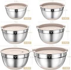 Title Mixing Bowls with Airtight Lids Set, 26PCS Stainless Steel