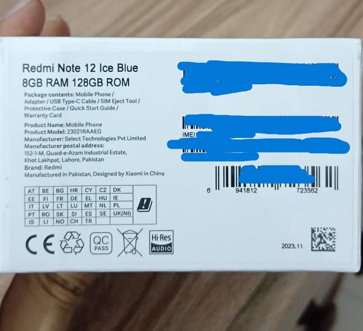 Redmi Note 12 8/128 ICE Blue - Sealed Box Pack 3