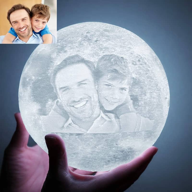 Custom Moon Lamp with Your Photo Text - 3D Printing Moon C89 1