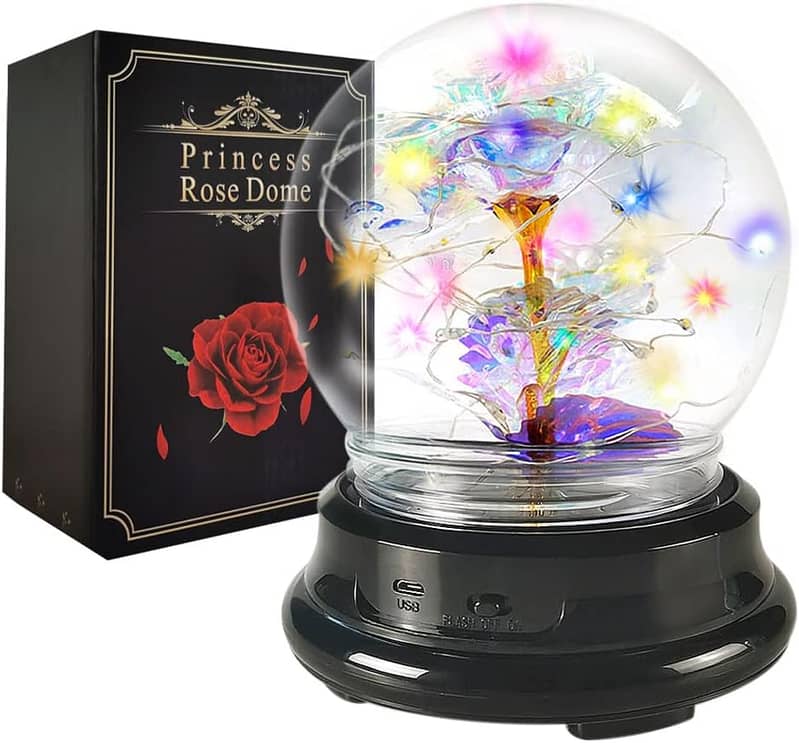 Galaxy Rose Flowers  LED Flower in Ball Dome C617 3