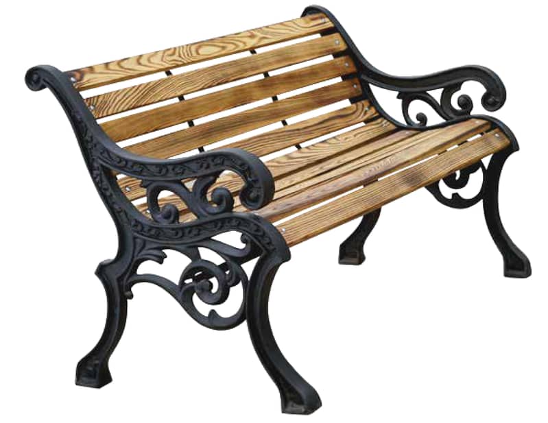 Garden Bench, Wrought Iron Benches, Wood & Iron Benches, Table, Chair 7