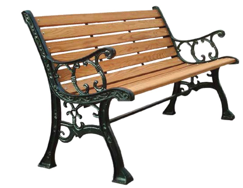 Garden Bench, Wrought Iron Benches, Wood & Iron Benches, Table, Chair 8