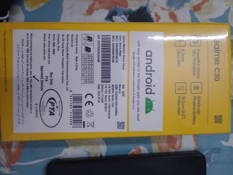 Realme C30 4/64 in perfect condition with warranty and box pta approy 5