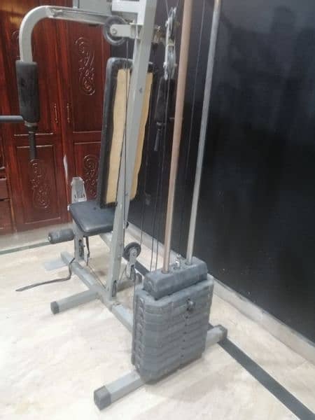 bench press with steel road and plates, All in one machine 3