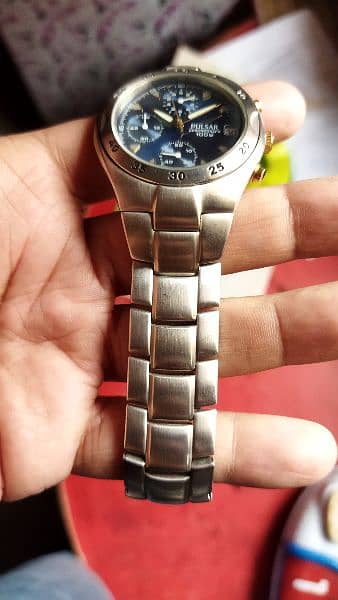 SEIKO PULSAR Chronograph Ym92 Stainless Steel  100m Watch 5