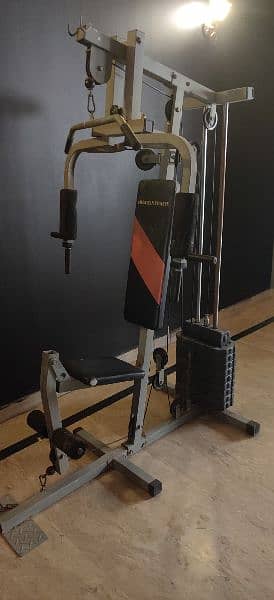 bench press with steel road and plates, All in one machine 7