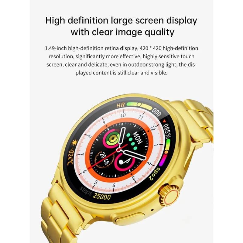 M9 Ultra Max Gold Edition Luxury Stainless Steel Sports Heart Rate Hea 4