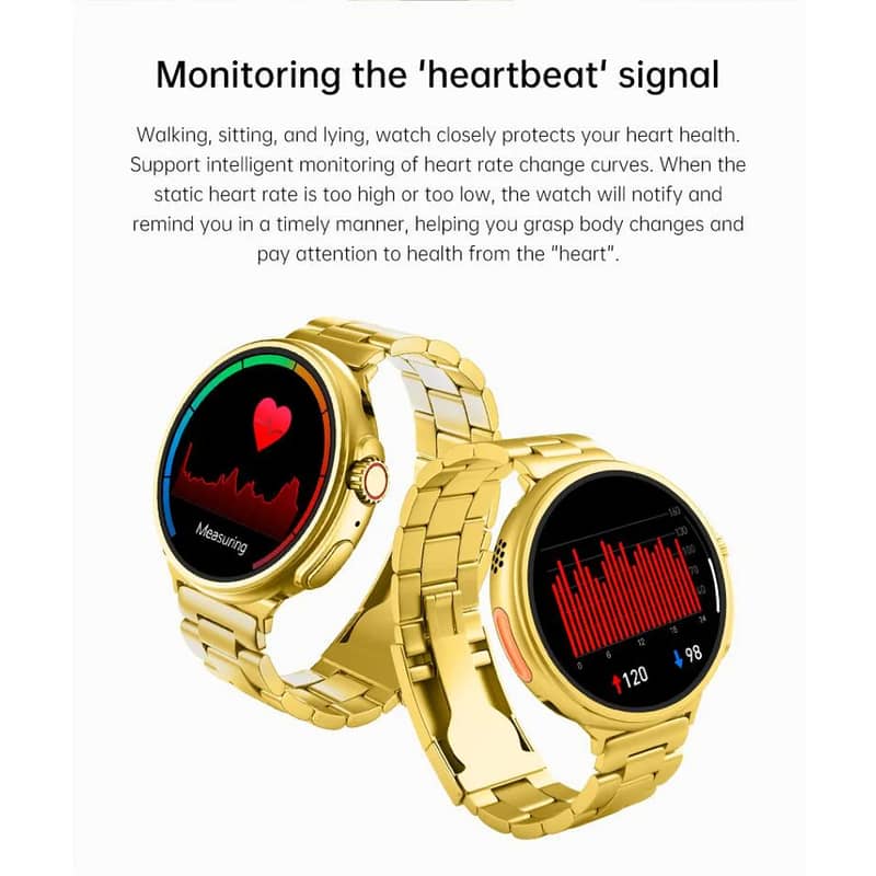 M9 Ultra Max Gold Edition Luxury Stainless Steel Sports Heart Rate Hea 5