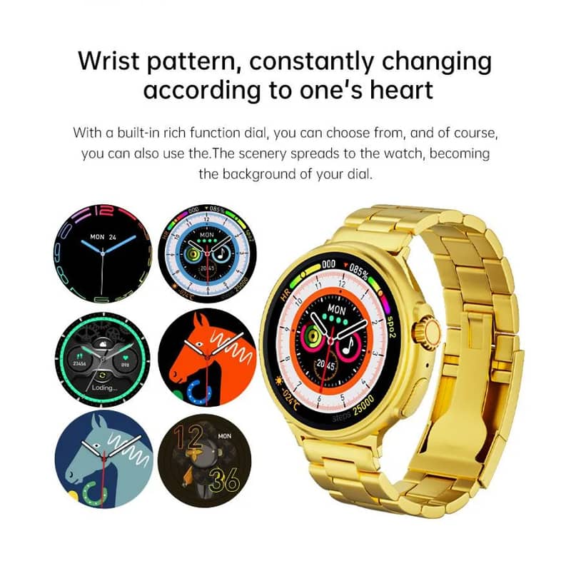 M9 Ultra Max Gold Edition Luxury Stainless Steel Sports Heart Rate Hea 7