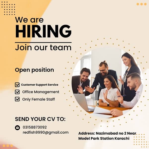 We are Hiring Female Staff for office work 0