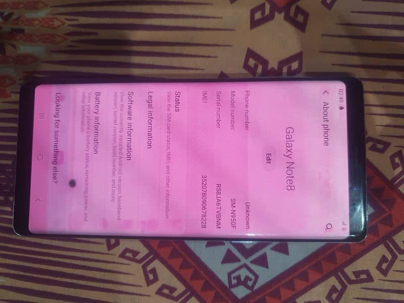 Galaxy Note8, Non PTA , orginal set, dot and minor pink screen 2
