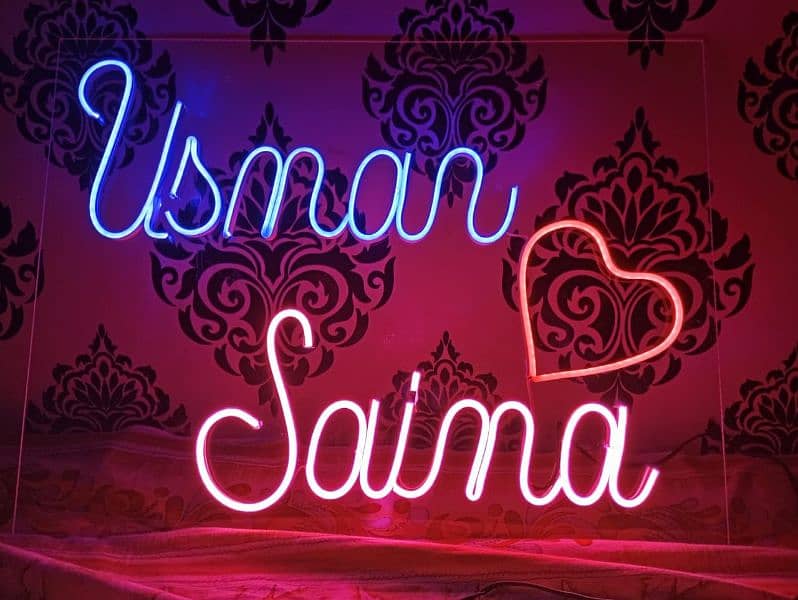 Customized Neon Light Name sign board|Neon Sign|Neon name|Neon light 1