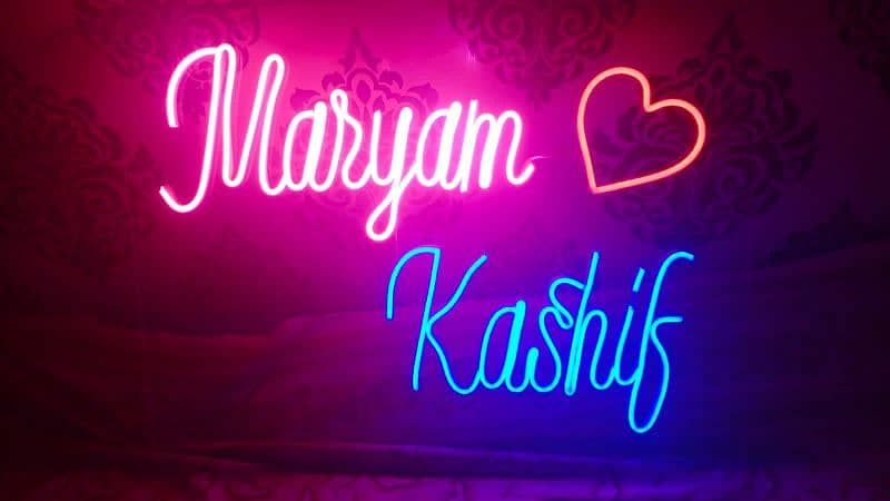 Customized Neon Light Name sign board|Neon Sign|Neon name|Neon light 3