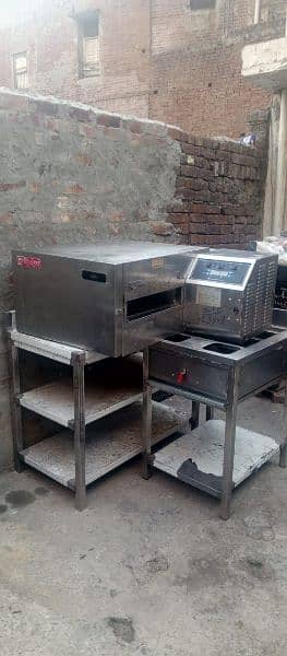 Pizza Oven Bonveyor/Dough Mixer& Roller/Fryer/Hot Case equipment 4