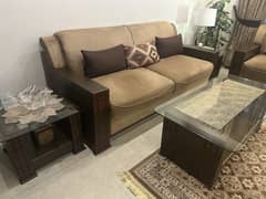 7 seater sofa with 3 tables
