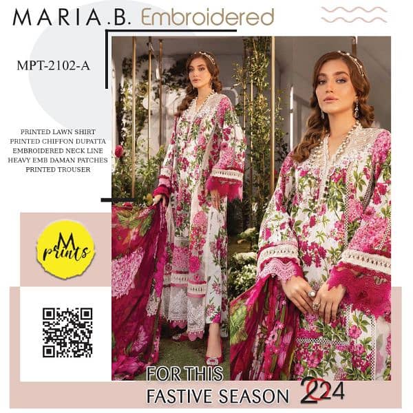maria. b lawn with shafoon duppatta collection 1