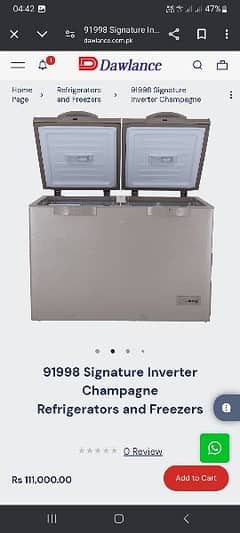 Brand New Dawlance deep Freezer inverter 91998