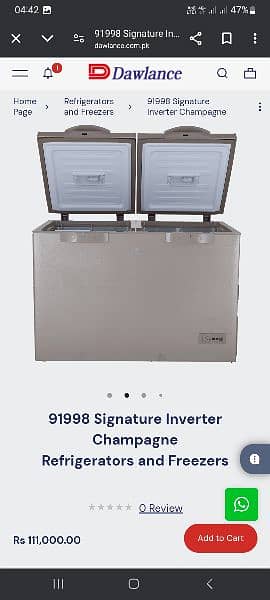 Brand New Dawlance deep Freezer inverter 91998 0