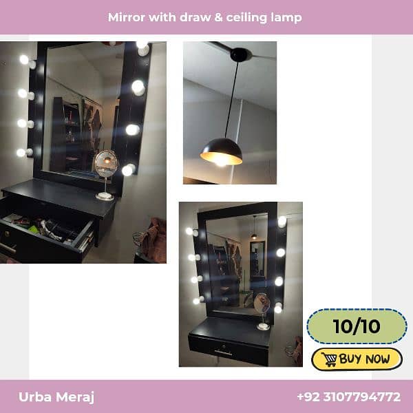 mirror with light,draw & ceiling lamp 0
