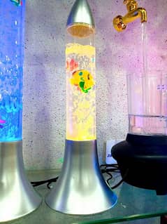 Colour Changing LED Aqua Rocket Bubble Fish Water Light Table Lamp