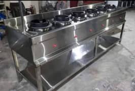 Dasi Commercial stove 5-burner/working table/Wash Sink/pizza oven