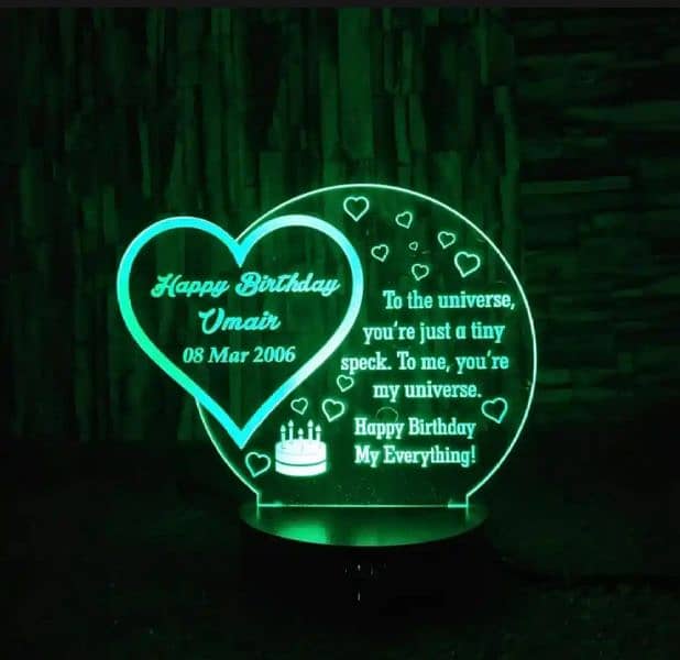 customized gift for anniversary n birthday illusion 3d lamp 7