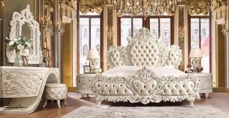 luxury wooden king bed set 1