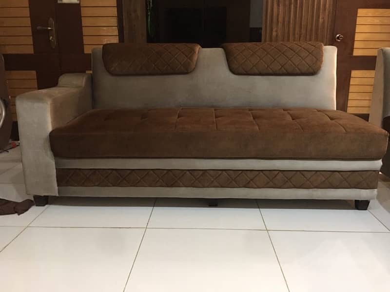 sofa L shape suede fabric 1