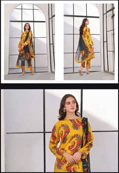 Lawn Shirt/ crinkle chiffon dupatta/ printed trouser clothes available