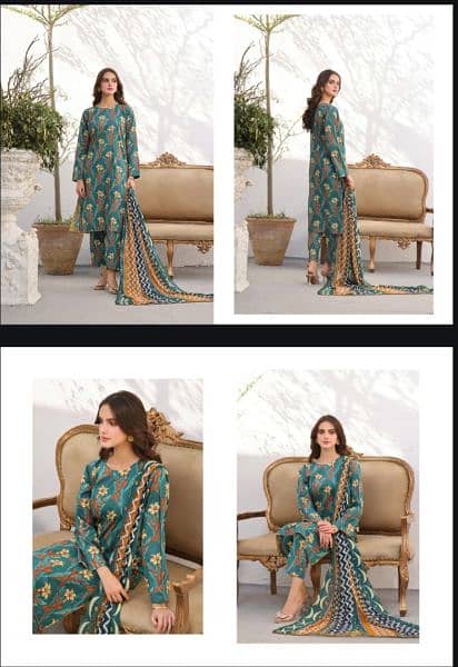 Lawn Shirt/ crinkle chiffon dupatta/ printed trouser clothes available 7