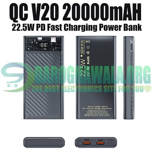 Transparent QC V10 10000-20000mAh 22.5W PD Fast Charging Power Bank 1