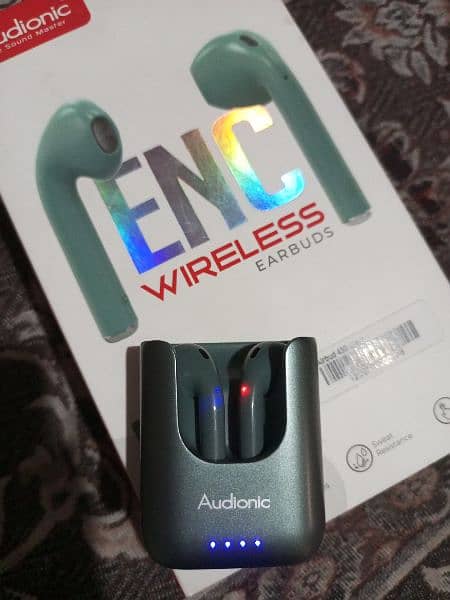 Audionic 450 Wireless Earbuds Green Colour 3