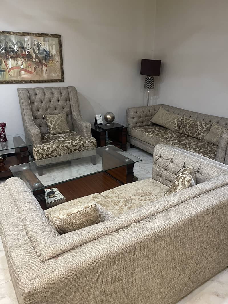 Seven seater sofa with side tables 1