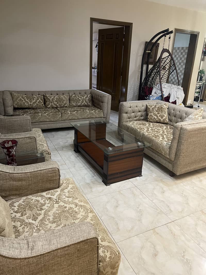 Seven seater sofa with side tables 2