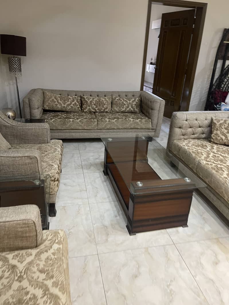 Seven seater sofa with side tables 4
