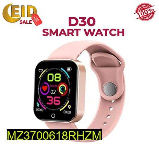 D30 Smart Watch Black And Pink 1