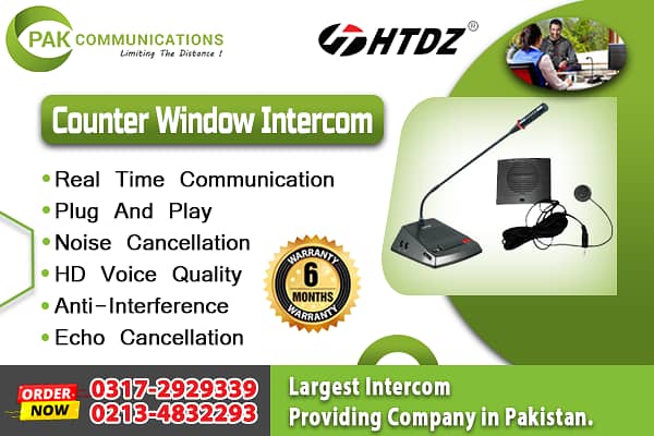 Counter Window Dual Way Intercom System HTDZ (Authorized Dealer) 0