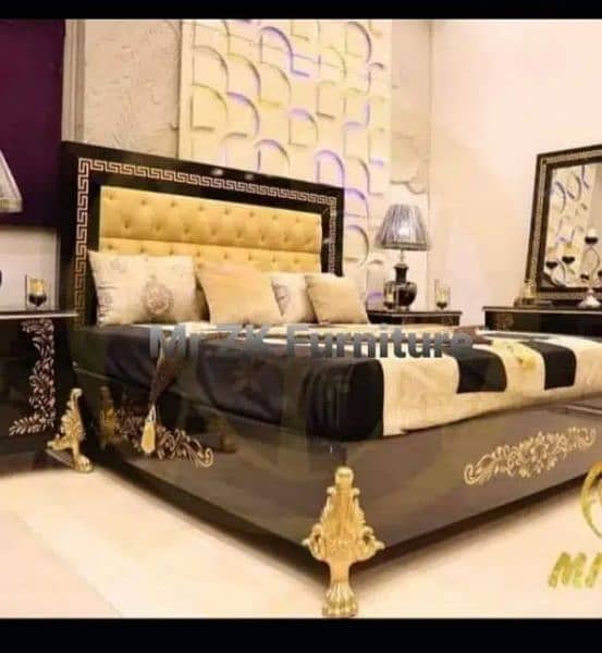 double bed king size bed, poshish brass bed, bed set, furniture set 19