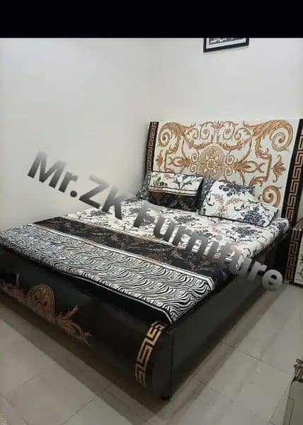 double bed king size bed, poshish brass bed, bed set, furniture set 6