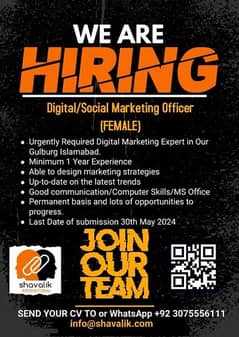 digital/social marketing female staff