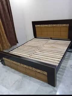 double bed king size bed, poshish brass bed, bed set, furniture set