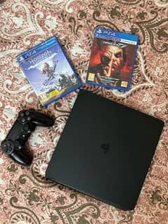 ps4 slim 500gb with games and 1 controllers