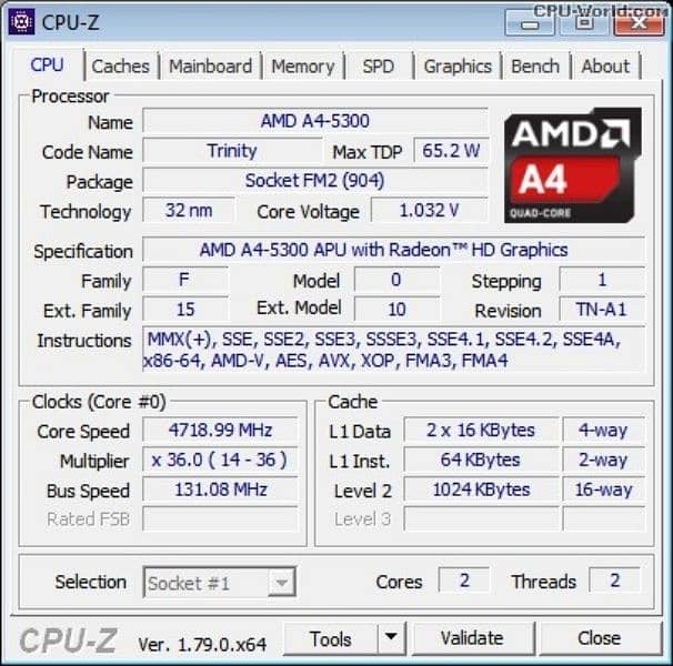 Computer AMD A4-5300 HD 7480 Graphics 2