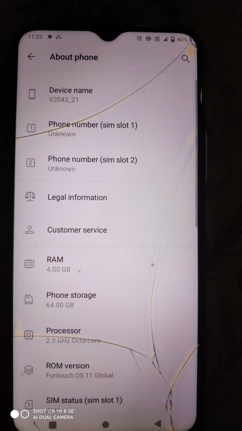 Vivo Y20 4+64GB PTA Approved Not Open Repaired Touch Break Hai Only Ph 1
