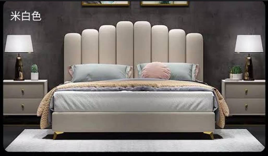 King Size bed/Brass bed/velvet bed/side table/dressing table/furniture 6
