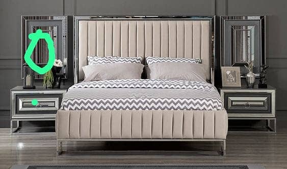King Size bed/Brass bed/velvet bed/side table/dressing table/furniture 8
